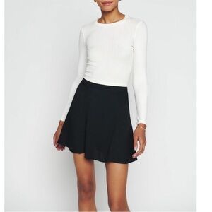 NWT Reformation Black Flounce Skirt